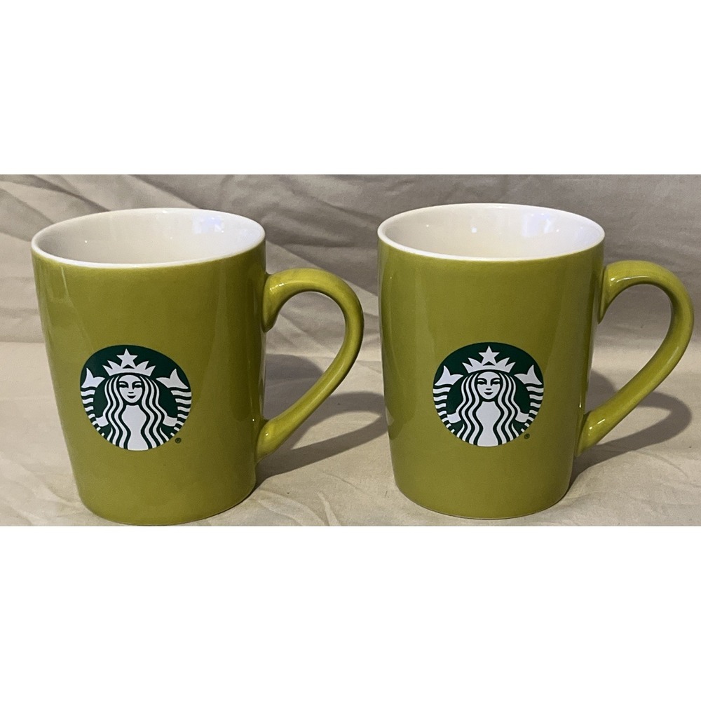 Starbucks Set Of 2‎ Coffee Cups 10oz In Great Green Color